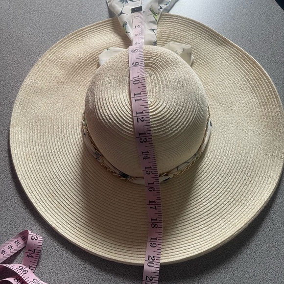HBY Miami Paper Straw Floppy Scarf Hat O/S - Picture 14 of 16